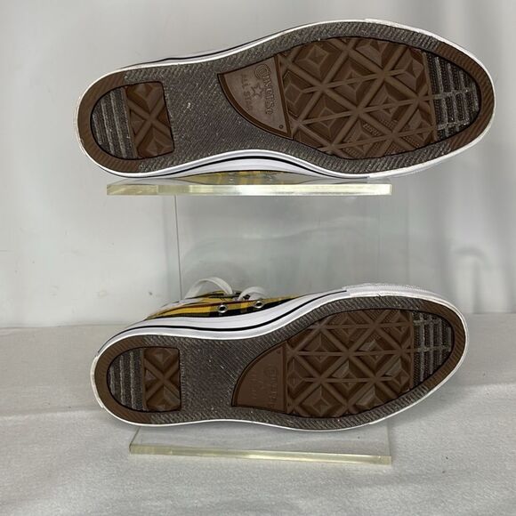 Converse Yellow Plaid High-Top Sneakers - Picture 7 of 7